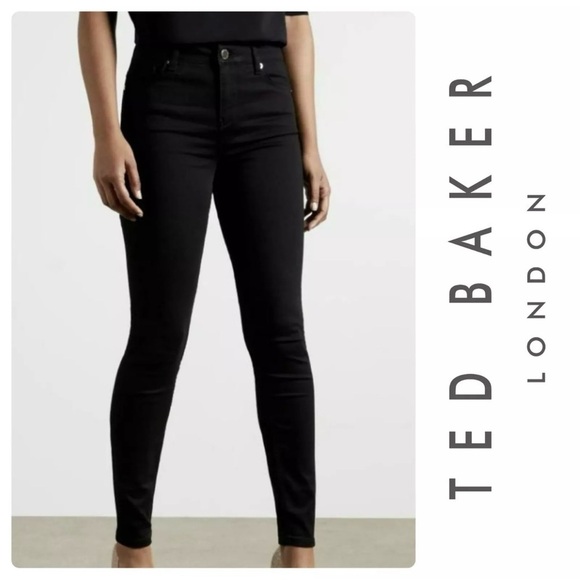Ted Baker NWT Alesias Classic Skinny Jeans in Black Size 30 - Picture 1 of 12